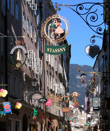 Salzburg Altstadt street scene