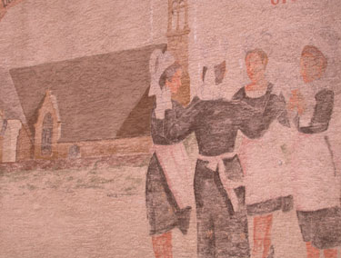 Mural on side of building on Burgstrasse